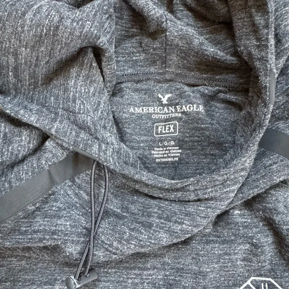 American Eagle Flex Pullover Hoodie Gray Athletic Sweatshirt Men’s Large - Picture 4 of 4